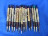 Lot of 14 Vintage Mechanical Pencils w/ Advertising – As shown