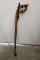 Interesting Wood Cane/Walking Stick – Minnesota 2005 Coin Embedded in Handle – 35 1/2” tall