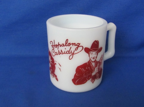 1950's Hopalong Cassidy Milk Glass Cup