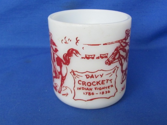 1950's Davey Crockett Hazel Altas Milk Glass Cup