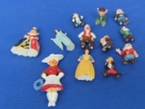 Vintage 1960's Miniature Disney Characters – Snow White & 6 Dwarfs, Jiminey Cricket, Jeppetto