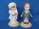 Hearst Porcelain Figurines – 1921 Wedding Bride and Groom – Made in Taiwan -  4 1/8”T