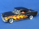 Ertl Model Car – '57 Chevrolet Bel-Air – Black with Flames & Drive-in Food – 11” long