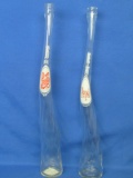 Pair of Long Twisted Pepsi Bottles – 19” tall