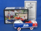 Pepsi-Cola 1:6 Scale Pedal Car Bank Replica – 1948 BMC Oil Tanker – Original Box – 7” long