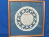 Framed Poem on Parchment – Cutout “Help Yourself to Happiness” 15 1/4” square