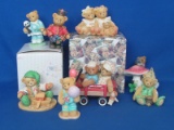 7 Cherished Teddies & 1 Boyd's Bear – 2 have original boxes – Tallest is 4”