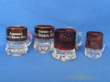Lot of 6 Vintage Mini Ruby Flash Mugs: Souvenir of West Branch & South Haven, Mich.