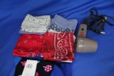 Lot of Bandannas, Men's Christmas Socks & a Hair Dryer
