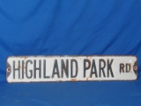 Highland Park Dr Retired Street Sign