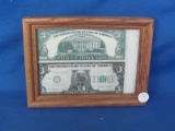 Framed Bill Clinton $3 Dollar Bills – Dated 1993 Slick Times