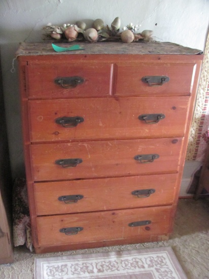 5 Drawer Wood Dresser 35” W x 18” D x 46 1/2” T – Original Hardware