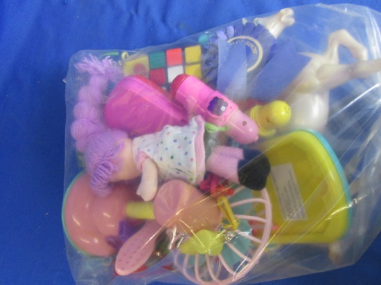 Bag of Plastic Toys – Rubic's Cube & More