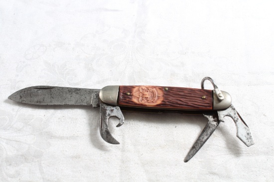 Vintage Boy Scout Bone Handled Pocket Knife Imperial Providence USA