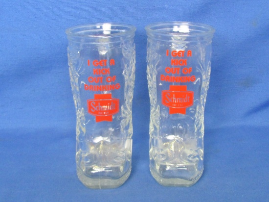 Schmidt Beer Glass Boot Shaped Glasses (2) – I Get A Kick Out of Drinking