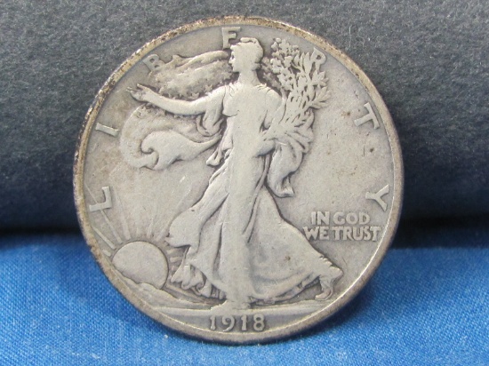 1918 S  Walking Liberty Half Dollar