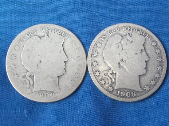 1900 & 1908-S Barber Halves