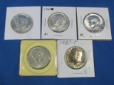 2-1964, 1966, 1967 and 1987-P Kennedy Halves