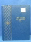 Canadian Silver Quarter Book 1921-1972 (51 coins: missing 1927, 1936 dot, 1972)