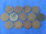 13 Indian Head Pennies (1892-1907)