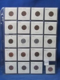 Page of a dozen Pennies (1884-1999) Indian Head, Wheat & Memorial