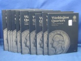 Eleven Washington Quarter Books – 110 coins - no silver - 6 Empty books