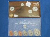 1985 & 1991 US Mint sets with D & P Mint Marks