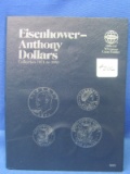 Eisenhower-Anthony Dollar coin book (7 coins)