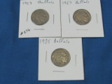 1927, 1927 & 1935 Buffalo Nickel lot