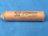 Roll of 1943-S Zinc silver colored pennies