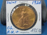1924 St. Gauden's $20 U.S. Gold Collectible Coin, 0.9675 Troy ozs