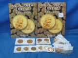 Eighteen UNC Sacajawea Dollar Coins & two books w/8 coins