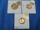 24 K Gold Plated 1976 Penny & Quarter, 1974 Dime