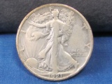 1921  Walking Liberty Half Dollar - Key date, excellent condition!