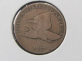 1857 Flying Eagle 1c coin