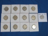 13 Canadian Silver Quarters (1952-1963)