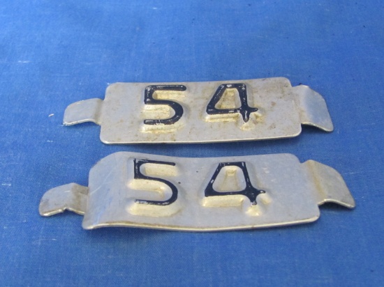 1954 Metal License Plate Year Tabs