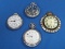 4 Pocket Watches for Parts/Repair: Biltmore, Westclox Scotty, New Haven Motor