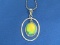 Sterling Pendant with Stone (made in Mexico) on 18” Sterling Chain – Total weight is 17.0 grams