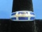 Sterling Silver Ring w Inlaid Blue – size 10 – Weight is 5.7 grams – Made in Thailand