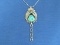 Unmarked Silver Pendant w Turquoise on 16” Sterling Chain – Total weight is 10.6 grams