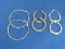 3 Pairs of Sterling Silver Hoop Earrings – Largest is 1 1/2” in diameter – 12.9 grams