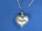 Sterling Puffed Heart Pendant on a 20” Sterling Chain – 7.7 grams