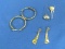 3 Pairs of Gold over Sterling Earrings: Hoops are 1 1/8” in diameter – Total weight is 11.7 grams