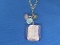 Pink Glass Pendant on 18” Sterling Chain – Total weight is 19.8 grams