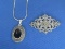 Marcasite Sterling Silver Locket on 20” Sterling Chain & Pin – Total weight is 18.8 grams