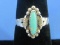 Southwestern Style Sterling Ring w Turquoise – size 6 – Weight 2.3 grams