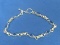 Sterling Silver Bracelet w Inlaid Blue – Toggle Clasp – 8 1/2” long – 8.7 grams