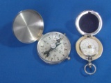 2 Nice Compasses made in Germany – 1 marked Hunter with needle lock – 1 has design in case