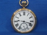 E & C Russia Open Face 18 Jewel Pocket Watch – Runs – Movement 3602